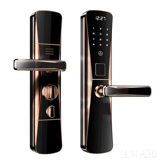 全壹全自動智能鎖 密碼刷卡鎖 直板黃古銅