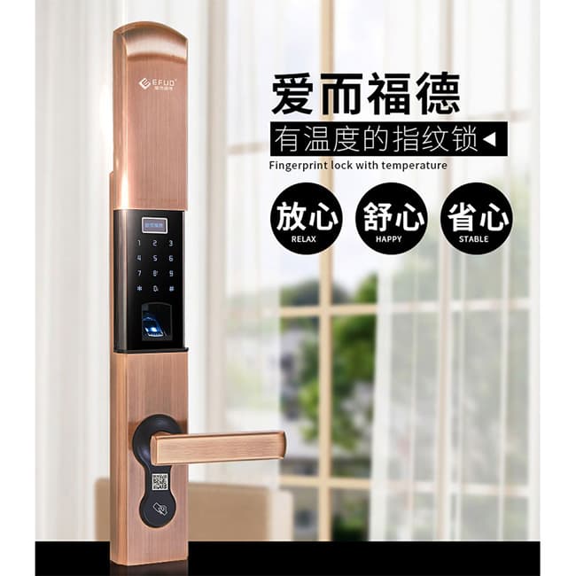 朗榮五金 愛而福德指紋密碼鎖 滑蓋防盜刷卡鎖