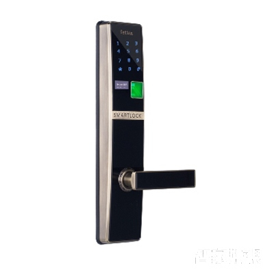 森大智能鎖 防盜門木門指紋鎖密碼鎖刷卡鎖直板香檳金