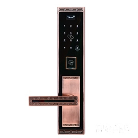 明達(dá)智能鎖 鋁合金智能指紋鎖 直板紅古銅智能門鎖