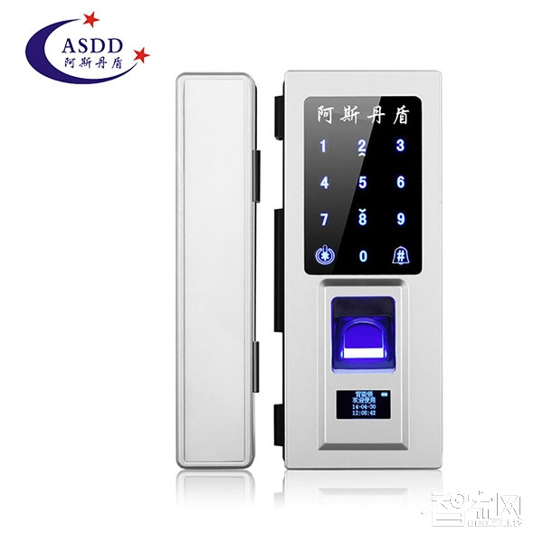 阿斯丹盾玻璃門鎖 辦公室指紋鎖 指紋密碼玻璃鎖