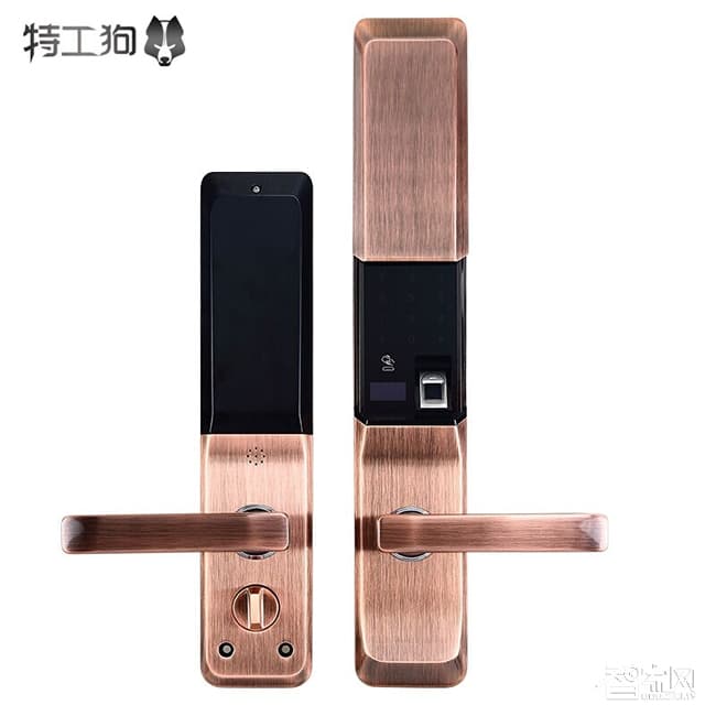 特工狗 指紋鎖防盜門電子密碼鎖 刷卡感應鎖 智能門鎖 APP智能版 TGG-6806紅古銅