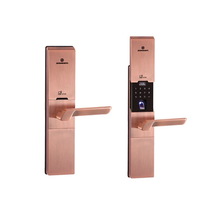 歐朗德思歌智能鎖 紅古銅滑蓋指紋密碼鎖