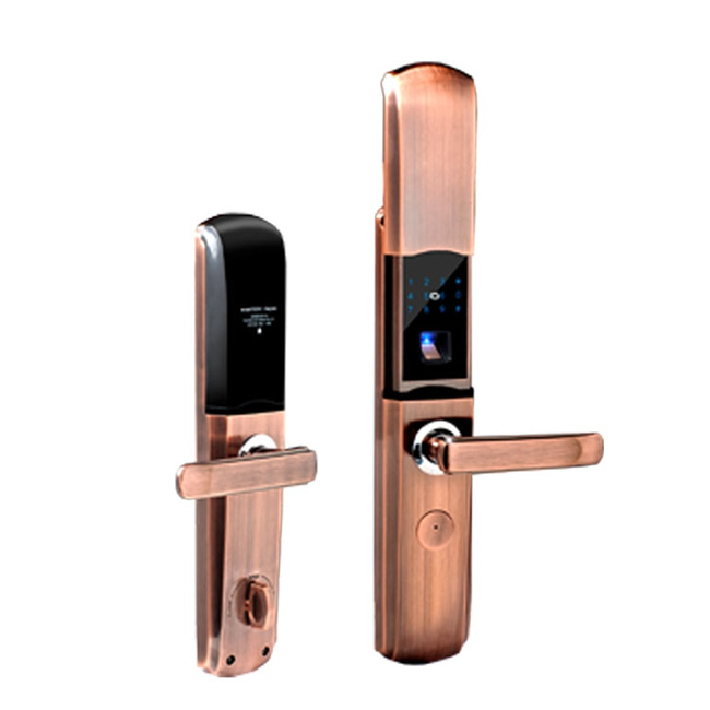 天喬紅古銅滑蓋智能指紋鎖 別墅防盜門鎖