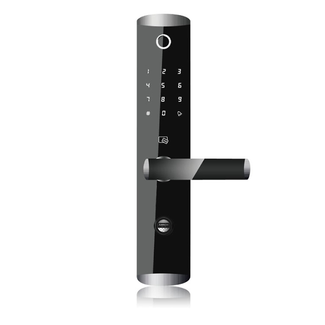 箭牌智能指紋密碼鎖黑梵A902 直板不銹鋼一體沖壓智能鎖