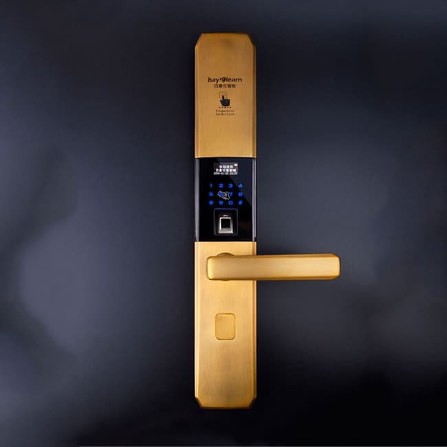 百意倫防盜大門智能鎖 滑蓋指紋密碼鎖