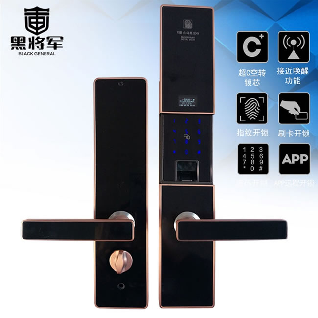 黑將軍指紋鎖 APP遠(yuǎn)程控制智能鎖 半導(dǎo)體防盜指紋密碼鎖