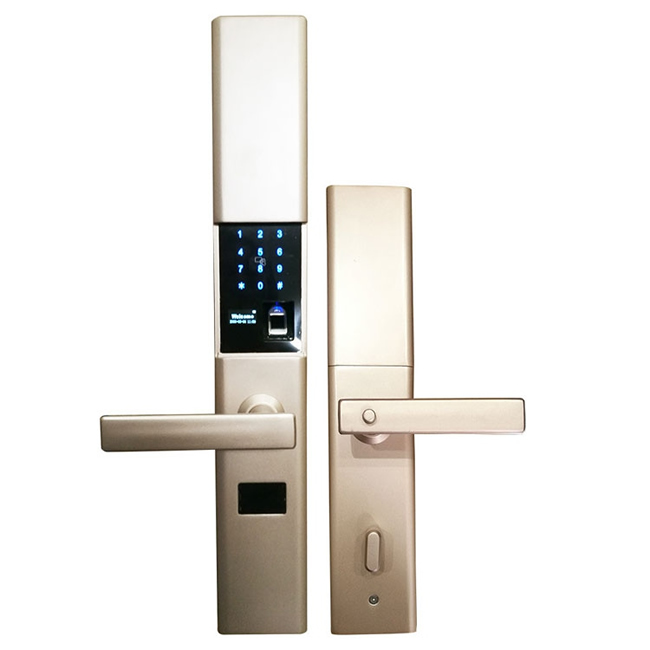 黑將軍指紋鎖 防貓眼設(shè)計家庭大門鎖 APP滑蓋半導(dǎo)體指紋鎖