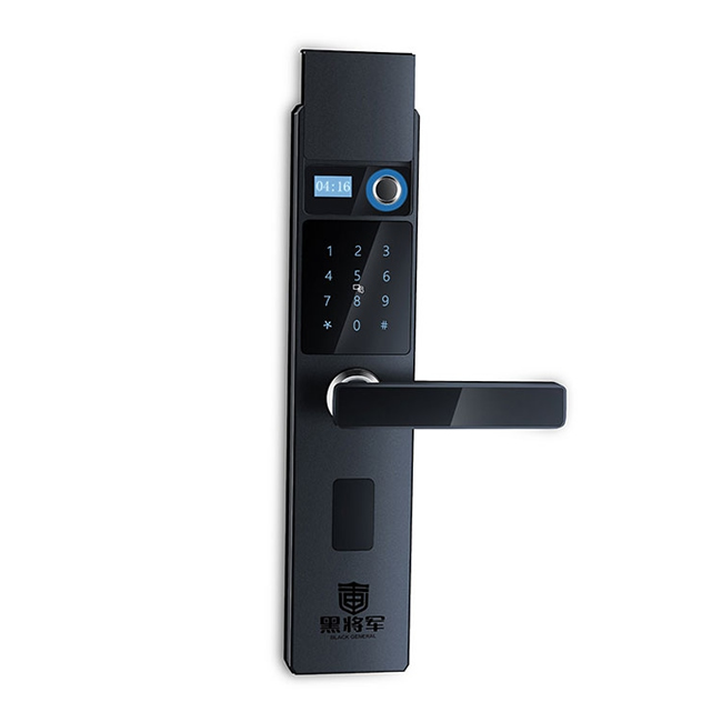 黑將軍指紋鎖 滑蓋超薄指紋鎖 密碼磁卡感應(yīng)智能鎖
