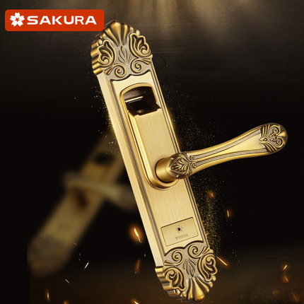 櫻花指紋鎖 室內門鎖智能電子家用臥室歐式房門鎖