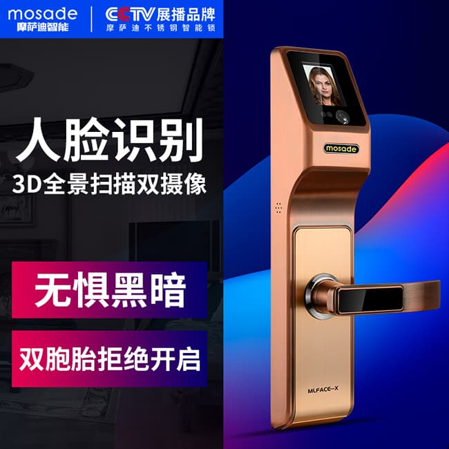 摩薩迪智能鎖 MLFACE-X臉識別鎖家用防盜門鎖