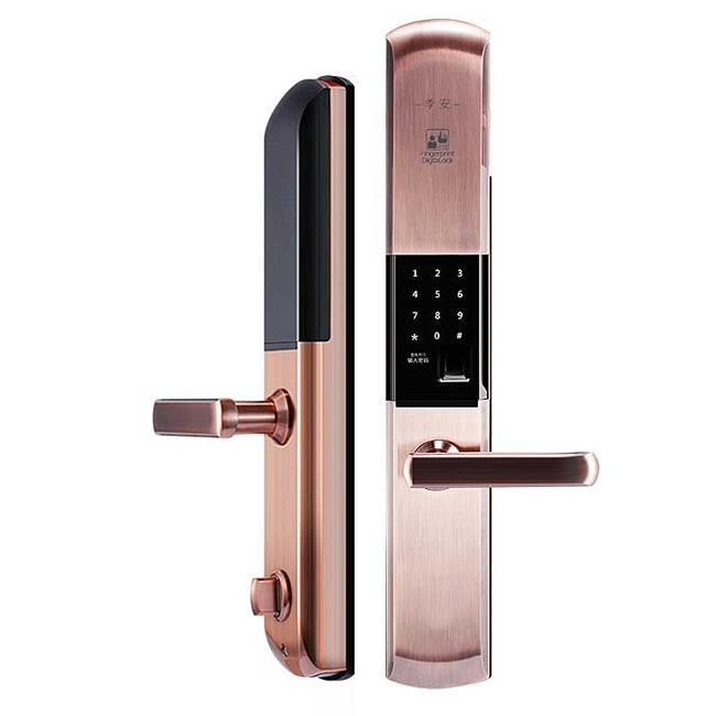 季安指紋鎖 全自動(dòng)滑蓋指紋密碼鎖 家用防盜門鎖