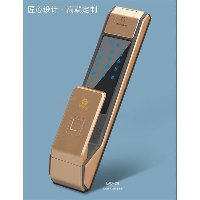 羅安達(dá)指紋鎖LAD-D6 小滑蓋指紋密碼鎖 推拉式防盜門鎖