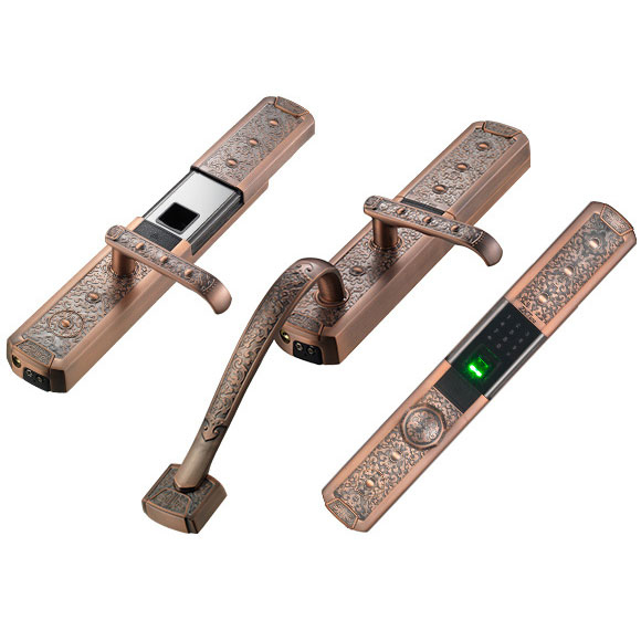 中安樂客智能鎖 滑蓋指紋密碼鎖 別墅門電子刷卡鎖