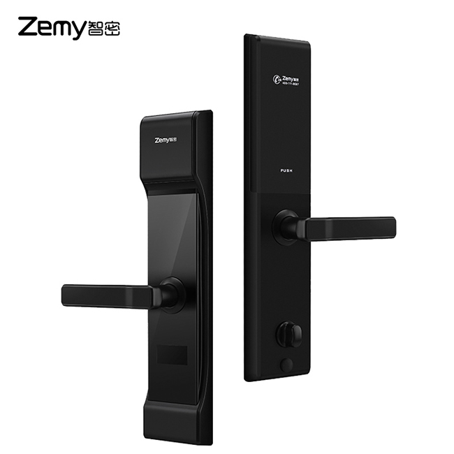 智密智能鎖 經(jīng)典黑小滑蓋指紋鎖 家用防盜密碼鎖F6