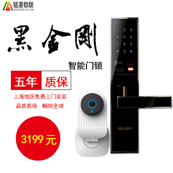 銘港物聯智能鎖 黑金剛智能指紋密碼門鎖套餐