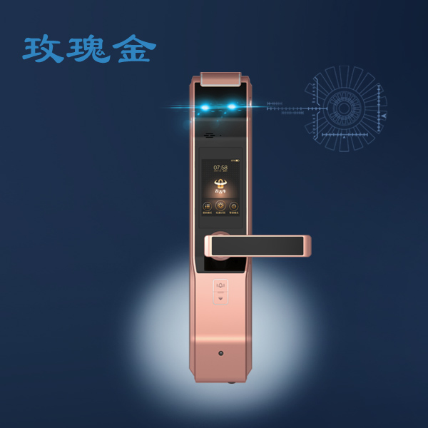 吉吉牛智能鎖 S8玫瑰金虹膜智能鎖