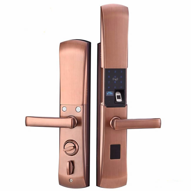 禧龍家用經典款指紋鎖 紅古銅