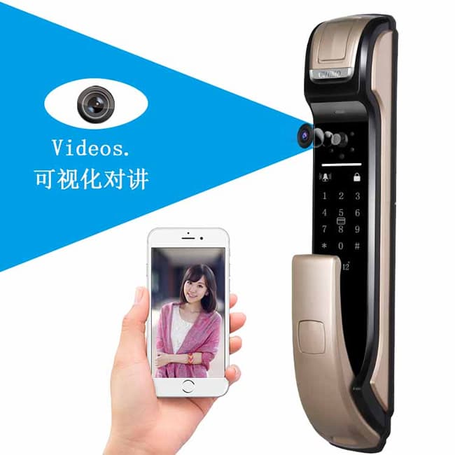 逢科指紋鎖 家用可視對講遠程防盜APP F-6001