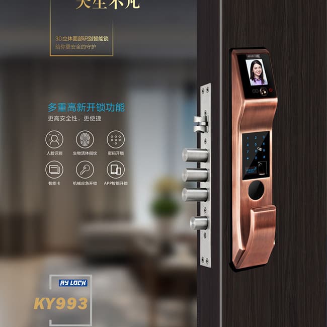 安源智能鎖 KY993人臉識(shí)別智能密碼鎖