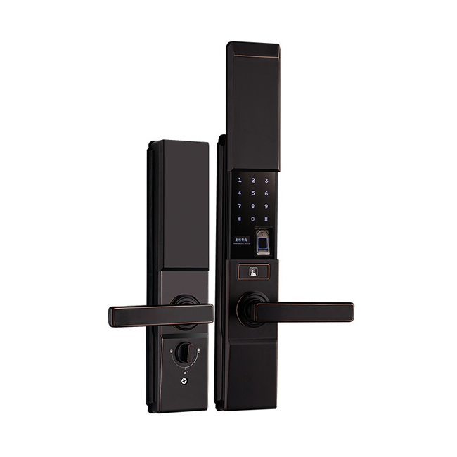 皇頡智能鎖 H11應(yīng)急自理 真皮指紋識別鎖