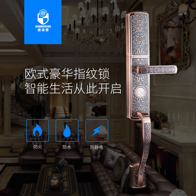 德堡盾指紋鎖 DH777別墅高檔歐式復(fù)古密碼鎖