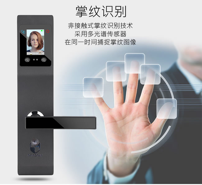 德堡盾指紋鎖 766人臉識別手掌指紋智能鎖