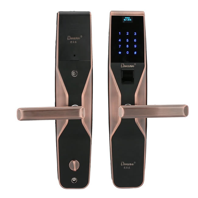 愛居屋智能鎖 F801鋅合金材質指紋刷卡智能鎖