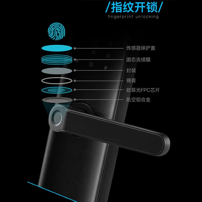 伯蘭美智能鎖 指紋鎖電子門鎖木門智能鎖