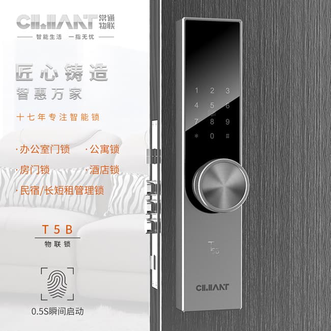 常通物聯(lián)智能鎖 T5B全自動指紋家用防盜門鎖