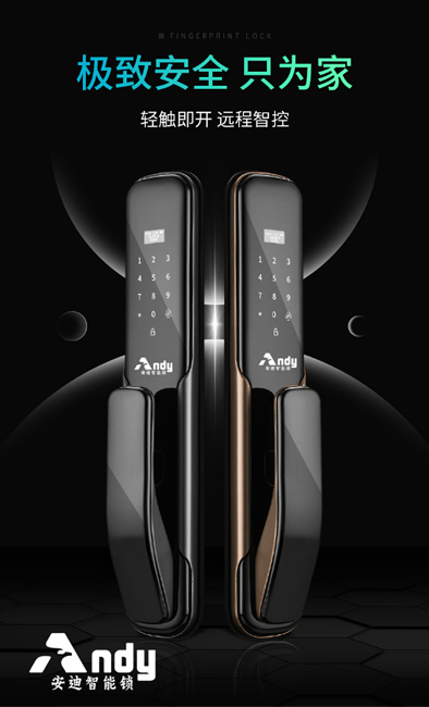 安迪智能鎖-安迪6號(hào)智能鎖，防盜門指紋鎖，韓城智能鎖