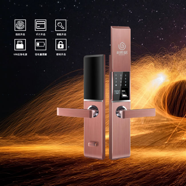 柏斯格智能鎖 Z6自動滑蓋指紋密碼鎖電子鎖