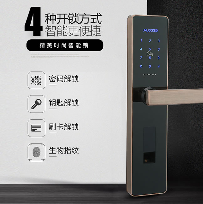 獅柯裝甲鎖 D0604家居指紋密碼鎖刷卡開鎖