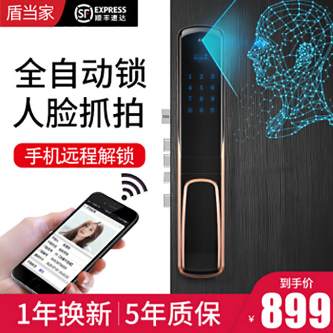 盾當家智能鎖 F9家用全自動智能門鎖密碼鎖
