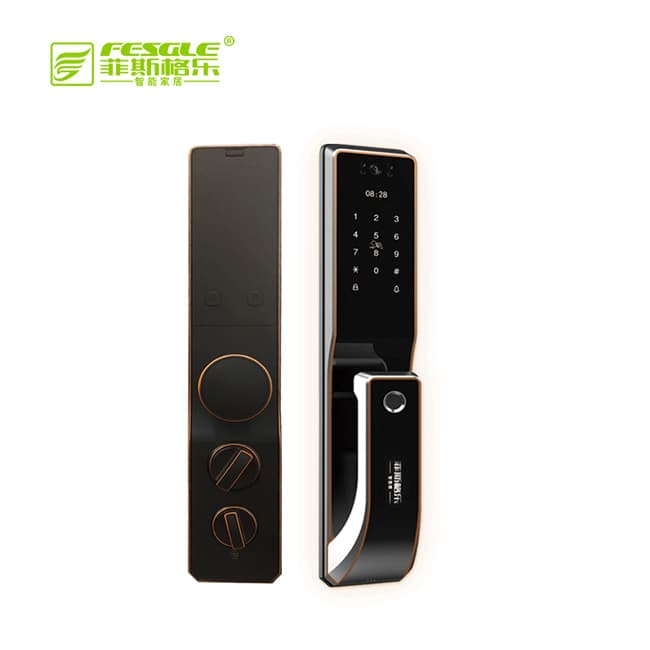 菲斯格樂智能鎖 6856防盜門推拉式智能密碼鎖