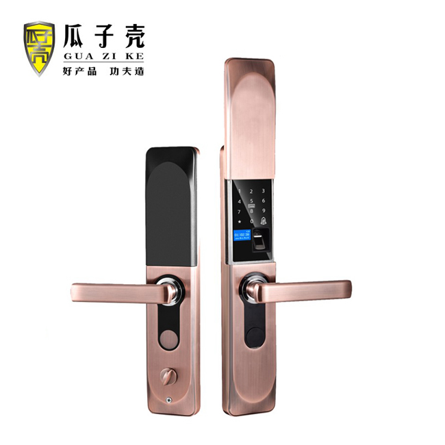 瓜子殼智能鎖 全自動滑蓋指紋解鎖門鎖