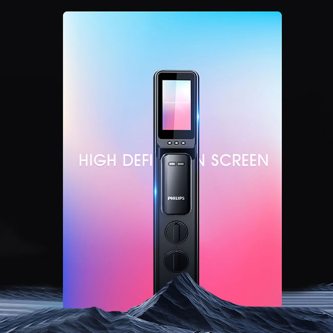 飛利浦708vp指紋鎖 可視貓眼入戶防盜門家用電子智能鎖