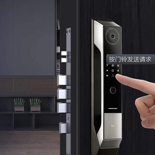 TCL大屏貓眼全自動鎖Q9 防盜門鎖密碼鎖電子鎖