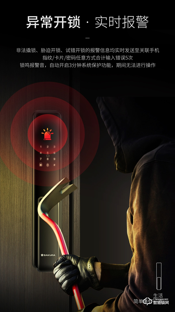 【隱藏式指紋·一觸推拉】櫻花F11全自動推拉智能鎖 新品上市