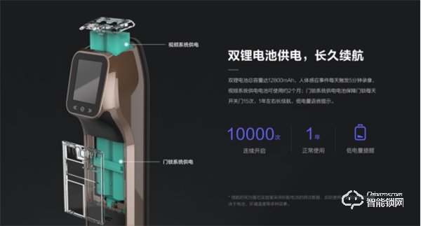 雙鋰電池+USB應急接口，螢石視頻鎖DL30VS安心超長續航