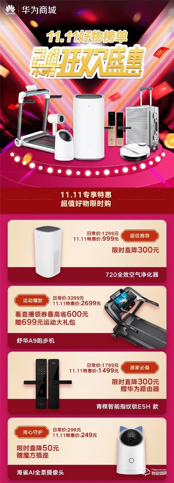 青稞智能鎖狂歡盛惠!華為商城雙11大促完美收官! 青稞智能鎖狂歡盛惠!華為商城雙11大促完美收官!