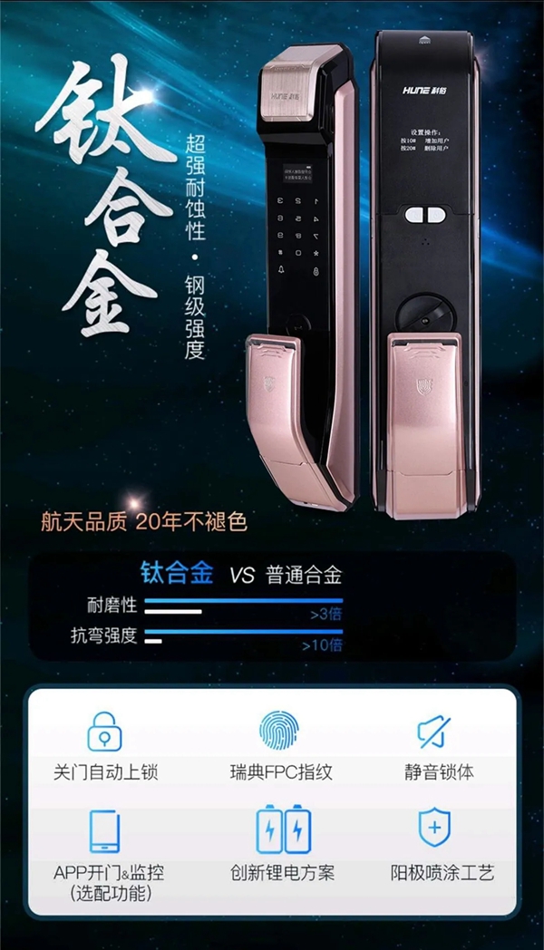 科裕智能鎖鈦合金指紋鎖 “鈦”不一樣