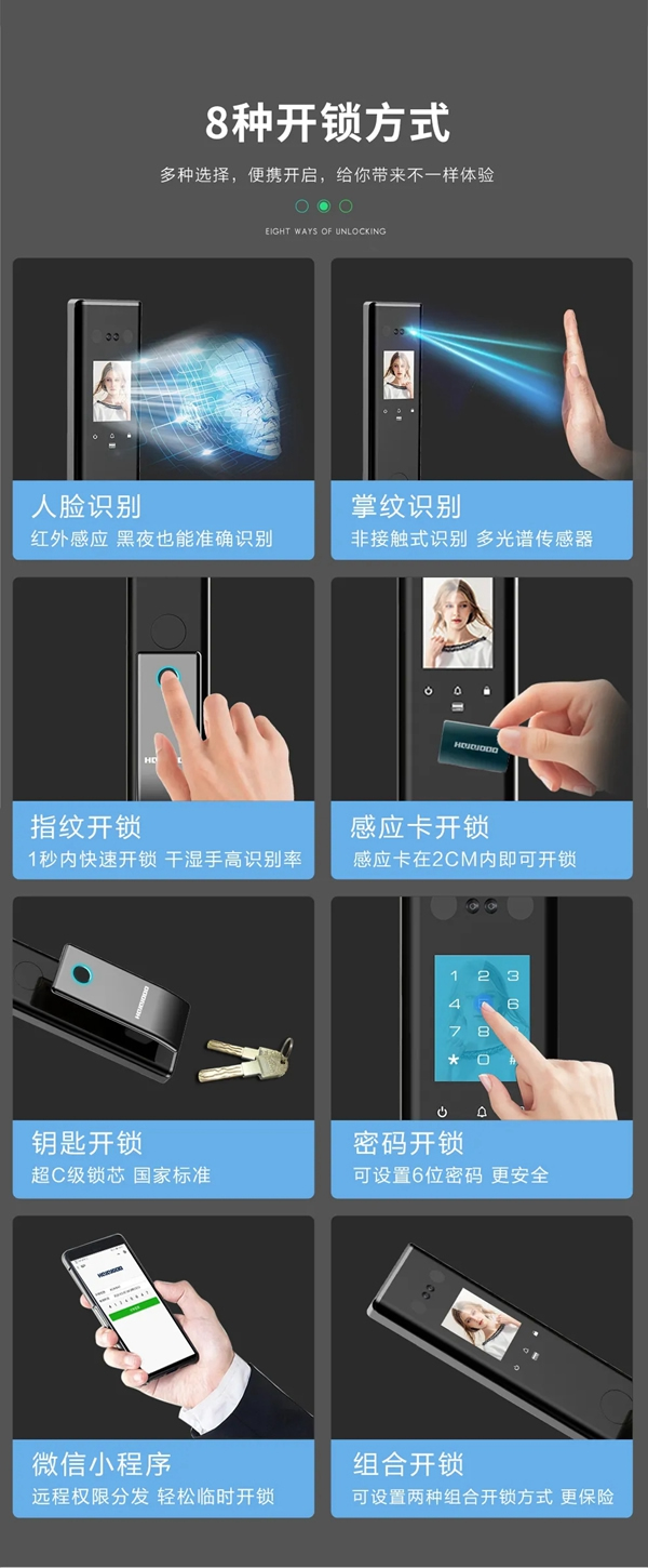皇家金盾S20人臉識別全自動智能鎖震撼發布