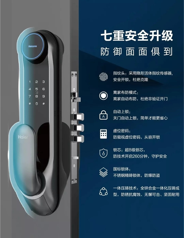 海爾智慧家居智能鎖，2019年煥新從家門開始