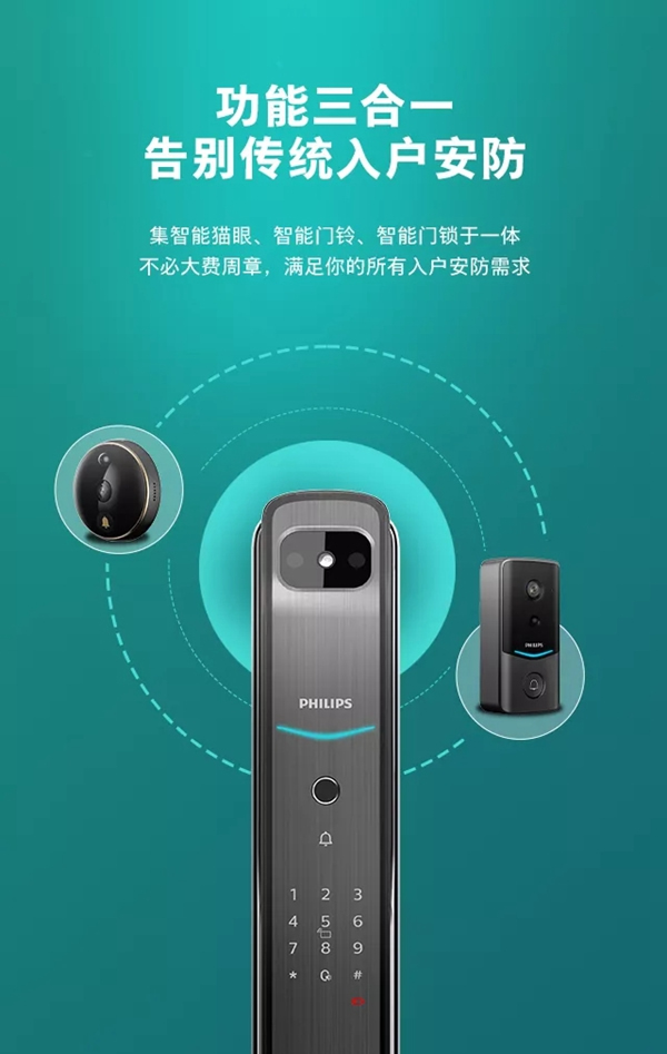 飛利浦智能鎖|DDL709視頻鎖，定義全自動可視生活