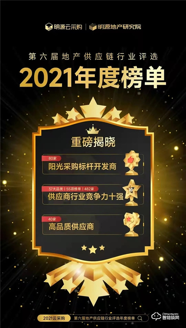 2021房企供應(yīng)商十強(qiáng)榜單出爐，德施曼榮居“智能鎖行業(yè)競爭力十強(qiáng)榜”首位