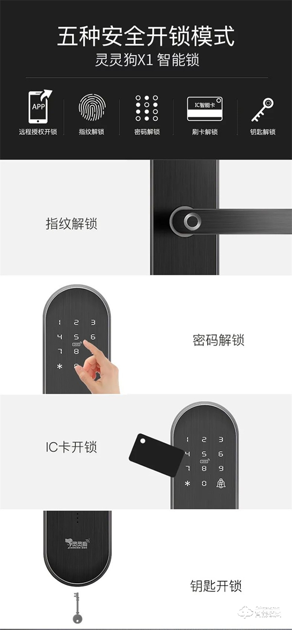 靈靈狗智能門鎖 | 五大開鎖方式，解放雙手，便捷生活，一觸即開