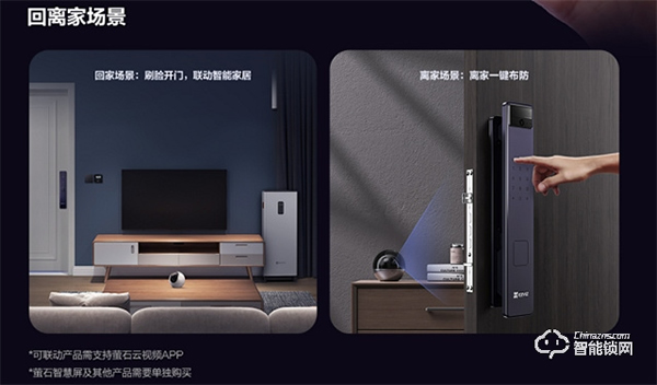 用螢石人臉智能鎖 刷臉入戶無需指紋