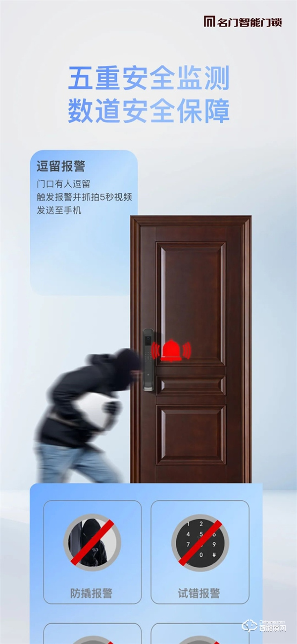 新品上市｜名門K9全自動智能鎖 主動可視對講 極速刷臉開門