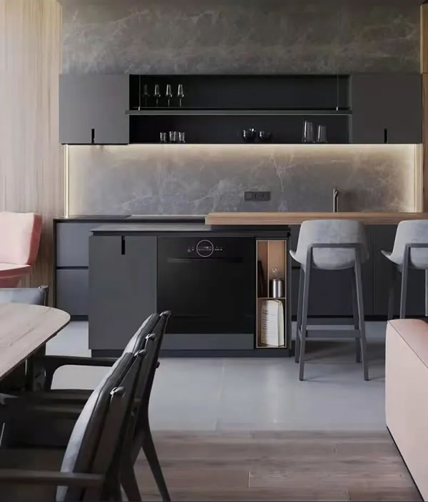 家庭“碗”美大師:榮事達智能家居嵌入式洗碗機_1